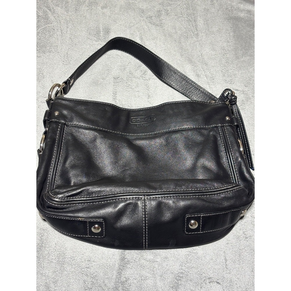 Coach Black Soft Leather Hobo Bag Shoulder Handbag L0920-F14707 Y2K